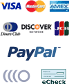 Payment by all major credit cards, place your order now